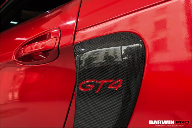 2012 - 2016 Porsche 981 Boxster/Cayman GT4 Style Carbon Fiber Quarter Panel Side Scoops